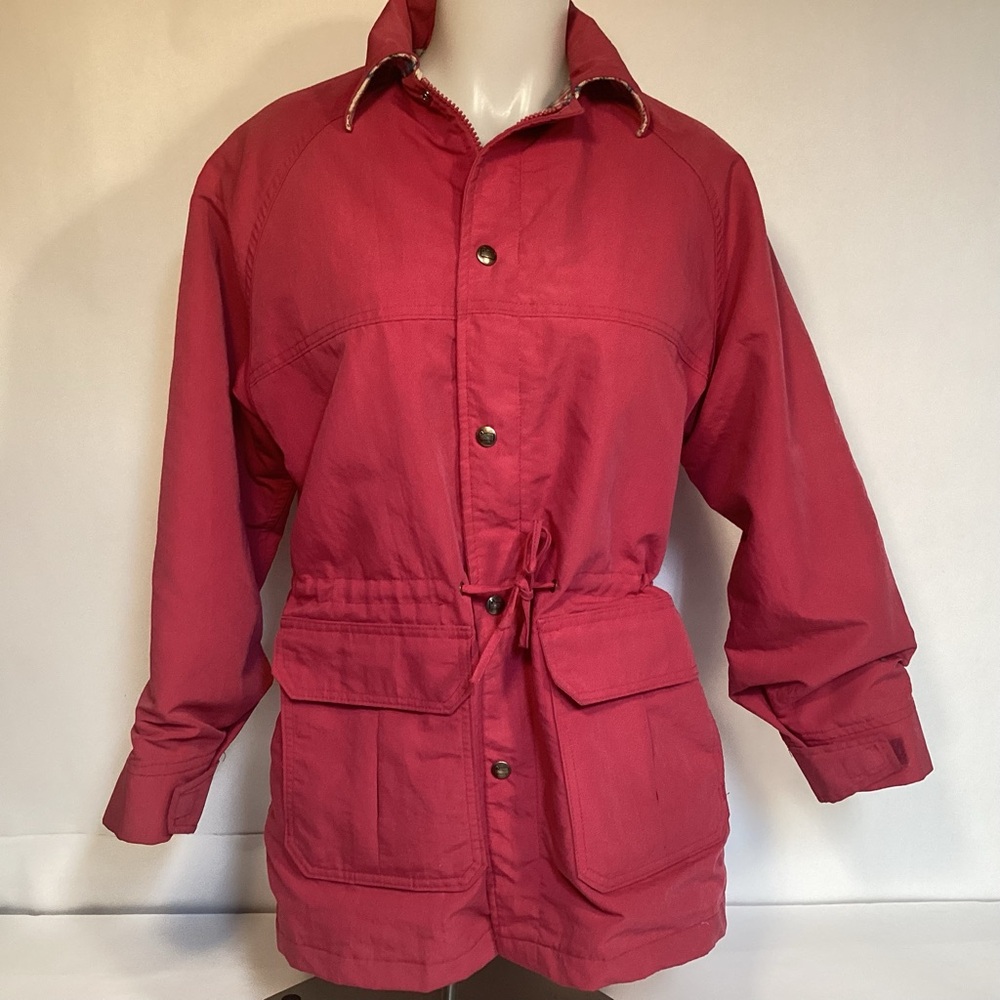 Vintage Woolrich Pink Womens Jacket Wool Plaid Lined waist size medium